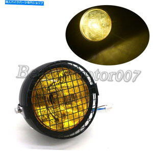 Headlight �A���o�[�O�������[�^�[�T�C�N���w�b�h���C�g�w�b�h���C�g�����v�{�o�[�I�[���h�X�N�[���J�t�F���[�T�[ Amber Grill Motorcycle Headlight Head Light Lamp Bobber Old School Cafe Racer�y���s�A���i�z