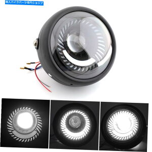 Headlight 6 1/2 �v���W�F�N�^�[�z���C�g���C�gLED�w�b�h���C�g�����v�J�t�F���[�T�[�J�X�^���{�o�[ 6 1/2 Projector White Light LED Headlight Lamp For Cafe Racer Custom Bobber�y���s�A���i�z
