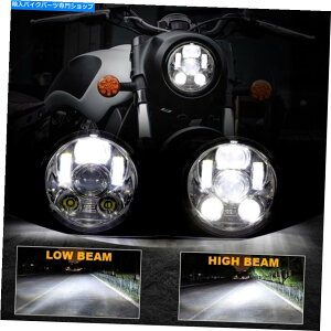 Headlight �ł����邢5-3/4 5.75�C���`6���[�^�[�T�C�N�����[�^�[�p��LED�v���W�F�N�^�[�w�b�h���C�gDRL Brightest 5-3/4 5.75 inch 6 LED Projector Headlight DRL for Motorcycle Motor�y���s�A���i�z