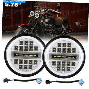 Headlight 2pc Brightest 5-3/4 "5.75"C`LEDvWFN^[wbhCgDRLI[goC[^[p 2PC Brightest 5-3/4" 5.75" inch LED Projector Headlight DRL For Motorcycle Motor