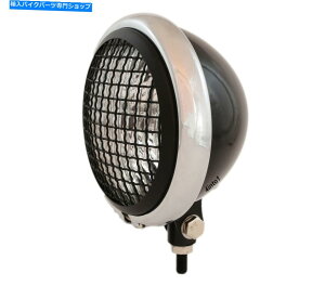 Headlight 5.75 "[^[TCN{g}EgwbhCgtwbhCg - OX}bgubNN 5.75" Motorcycle Bottom Mount Headlight w/ Grill - Gloss Matte Black Chrome