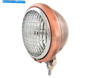 Headlight 5.75 �J�X�^���I�[�g�o�C�{�g���}�E���g�w�b�h���C�g�t���w�b�h���C�g�t�� - �u�����Y�N���� 5.75 Custom Motorcycle Bottom Mount Headlight w/ Grill - Bronze Chrome�y���s�A���i�z