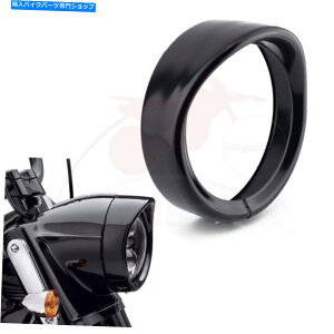 Headlight �u���b�N7 "�w�b�h���C�g�p�X���C�g���C�g�����v�g���������O�x�[���o�C�U�[�J�o�[�n�[���[ Black 7" Headlight Passing Lights Lamps Trim Ring Bezel Visor Cover FOR Harley