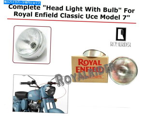 Headlight CGtB[hNVbNUCEf7̂߂̓dt̊SȃwbhCg Complete Head Light with Bulb For Royal Enfield Classic UCE Model 7"
