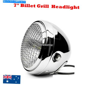 Headlight Chrome Retro Grill 7 Headlight Harley Chopper Bobber Cafe Racer�J�X�^���v���W�F�N�g Chrome retro Grill 7 headlight Harley chopper bobber cafe racer custom projects�y���s�A���i�z
