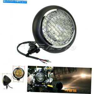 Headlight 5.75 5-3/4���B���e�[�W�J�t�F���[�T�[�p�{�o�[�`���b�p�[�p�̃I�[�g�o�C�w�b�h���C�g�w�b�h�����v 5.75 5-3/4 Motorcycle Headlight Headlamp for Vintage Cafe Racer Bobber Chopper�y���s�A���i�z