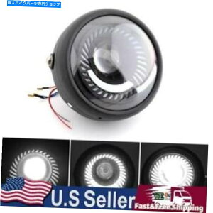 Headlight 6 1/2 �v���W�F�N�^�[�z���C�g���C�gLED�w�b�h���C�g�����v�J�t�F���[�T�[�J�X�^���{�o�[ 6 1/2 Projector White Light LED Headlight Lamp For Cafe Racer Custom Bobber�y���s�A���i�z