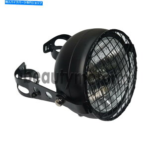 Headlight �I�[�g�o�C�w�b�h���C�g�O�����T�C�h�}�E���g�J�o�[�u���P�b�g�`���b�p�[�J�t�F���[�T�[�o�C�N Motorcycle Headlight Grill Side Mount Cover Bracket Chopper Cafe Racer Bikes�y���s�A���i�z