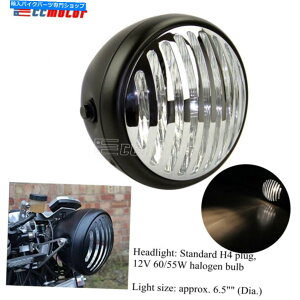 Headlight 6.5 �n�[���[xs650�{�u�o�[�`���b�p�[�J�t�F���[�T�[�p�w�b�h���C�g�t�B���̃O�����w�b�h�����v 6.5Headlight Finned Grilled Headlamp For Harley XS650 Bobber Chopper Cafe Racer�y���s�A���i�z