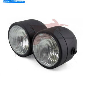 Headlight 4 ���E���hH4�n���Q���w�b�h���C�g�c�C���X�g���[�g�t�@�C�^�[�h�~�l�[�^�[�{�o�[�`���b�p�[ 4 Round H4 Halogen Headlight Twin Streetfighter Dominator For Bobber Chopper�y���s�A���i�z