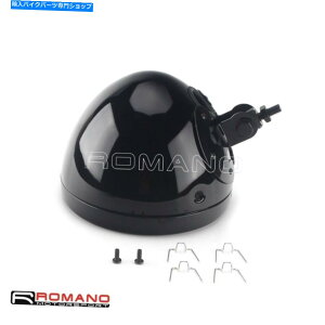 Headlight �n�[���[�w���e�[�W�O���X�u���b�N�p�̃N���b�v�t��7 �ۂ��w�b�h���C�g�J�o�[�n�E�W���O�V�F�� 7 Round Headlight Cover Housing Shell w/ Clips For Harley Heritage Gloss Black�y���s�A���i�z