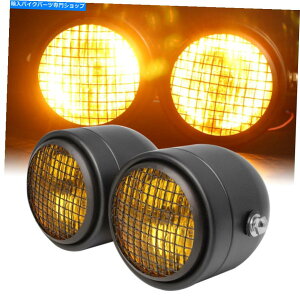 Headlight �h�~�l�[�^�[�O�����c�C���Y�n�[���[�J�t�F���[�T�[�z���_���}�n�{�o�[�̃f���A���w�b�h���C�g Dominator Grill Twins Dual Headlight For Harley Cafe Racer Honda Yamaha Bobber�y���s�A���i�z