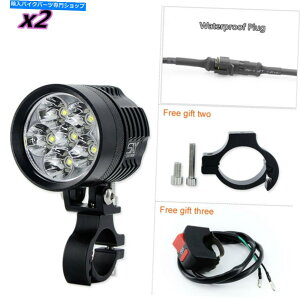 Headlight ペア120W 12000LM 6000K CNC LEDオートバイバイクヘッドライトバルブランプ+マウント+スイッチ Pair 120W 12000lm 6000K CNC Led Motorcycle bike Headlight bulb Lamp+Mount+Switch