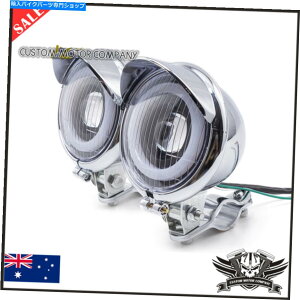 Headlight �I�[�g�o�C�N�����́A�X�|�b�g�t�H�O���C�g�G���W�F���A�C���[���P�[�W�K�[�h���j�o�[�T����ʉ߂���p�X��ʉ߂��܂��� Motorcycle Chrome LED Passing Spot Fog Light Angel Eye Roll Cage Guard Univer