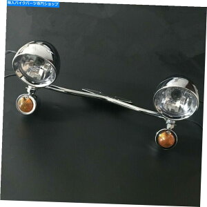 Headlight N^[VOi^]̃X|bgtHOCgo[uPbgoCNIt[h Chrome Turn Signal Driving Passing Spot Fog light Bar Bracket Motorcycle Offroad
