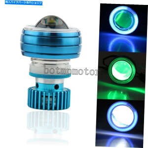 Headlight I[goCLEDn[vWFN^[wbhCgCCFLu[GWFACO[f[AC Motorcycle LED Halo Projector Headlight CCFL Blue Angel Eye Green Demon Eye