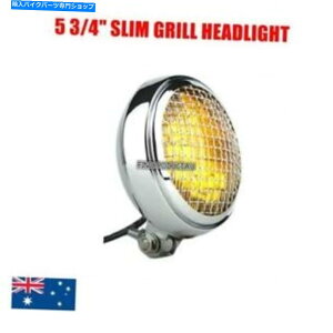Headlight �N����5.75 �X�����P�[�W�O�����w�b�h���C�g�n�[���[�J�t�F���[�T�[�`���b�p�[�{�o�[�J�X�^�� Chrome 5.75 slim caged grill headlight Harley cafe racer chopper bobber custom�y���s�A���i�z