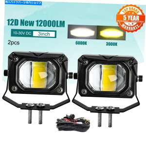 Headlight �y�A3 "100W LED Motocycle Headlight 6000K 3000K LED���[�N���C�g�t�H�O�����v12000LM Pair 3" 100W Led Motocycle Headlight 6000K 3000K LED Work Light Fog Lamp 12000LM