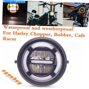 Headlight ���g���ȃI�[�g�o�CLED�w�b�h���C�g�w�b�h�����vDRL 7inch for Harley Chopper Cafe Racer Retro Motorcycle LED Headlight Headlamp DRL 7inch For Harley Chopper Cafe Racer�y���s�A���i�z