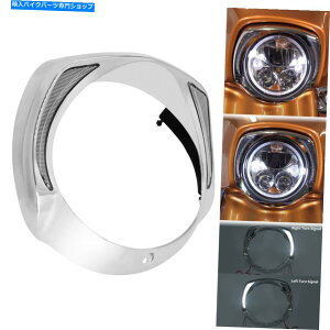 Headlight 7 ''tgwbhCgx[gO}Egw/ led fot for harley touring 2014-up 7'' Front Headlight Bezel Trim Ring Mount W/ LED Fit For Harley Touring 2014-up