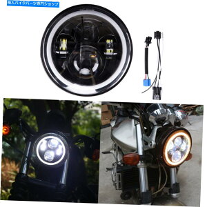 Headlight �n�[���[�̂��߂�7 �C���`LED�w�b�h���C�gDRL�G���W�F���A�C 7 inch LED Headlight DRL Angel Eyes For Harley Davidson Honda Yamaha Motorcycle�y���s�A���i�z