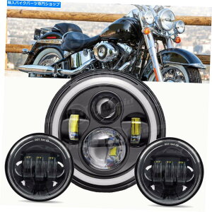 Headlight n[[I[goCp7C`LEDwbhCg + 4.5 ''⏕pbVOtHOCg 7 Inch LED Headlight + 4.5'' Auxiliary Passing Fog Light For Harley Motorcycle