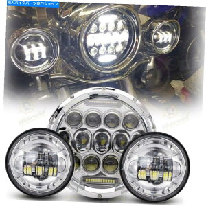 Headlight 7 "LEDwbhCg + 4.5"n[[Davidsonc[OI[goC̃pXCg 7" LED Headlight + 4.5" Passing Lights For Harley Davidson Touring Motorcycle