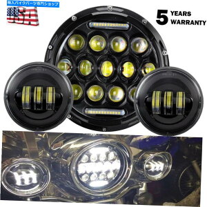 Headlight hbg7 "LEDwbhCg4.5"z_VhEVT1100 VT750 VT600 VF750̃tHOCg DOT 7" LED Headlight 4.5" Fog Lights For Honda Shadow VT1100 VT750 VT600 VF750