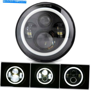 Headlight 7 ���[�^�[�T�C�N���G���W�F���A�C�Y�v���W�F�N�g�z��LED�n�[���[�f�r�b�h�\���̃w�b�h���C�ghi/lo 7 Motorcycle Angel Eyes ProjectorHOLO LED Headlight Hi/Lo For Harley Davidson