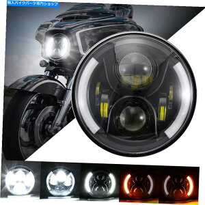 Headlight �n�[���[�f�r�b�h�\���X�g���[�g�O���C�h��LED�^�[���M���t��7 �v���W�F�N�^�[LED�w�b�h���C�g 7 Projector LED Headlight With LED Turn Signal For Harley Davidson Street Glide