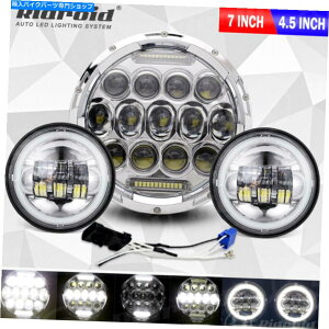 Headlight 7 "�C���`LED�w�b�h���C�g + 4.5"�n�[���[�f�r�b�h�\���c�[�����O���[�h�L���O�̃p�X���C�g 7"inch LED Headlight + 4.5" Passing Lights For Harley Davidson Touring Road King