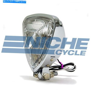 Headlight gCAOAXX^CwbhCgX|bgCgN{g}Eg`bp[Op` Triangle Aris Style Headlight Spotlight Chrome Bottom Mount Chopper Triangular
