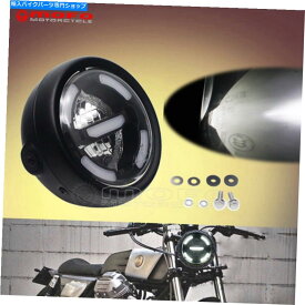 Headlight ハーレーカフェレーサーのためのオートバイレトロLEDヘッドライトdrlライトランニングデイタイム Motorcycle Retro LED Headlight Daytime Running DRL Light For Harley Cafe Racer