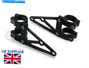 Headlight I[goC̃wbhCgwbhvuPbǵA34?35mmtH[NX̋𒒑܂ Motorcycle Headlight Headlamp Brackets Cast Metal for 34 to 35mm Forks BLACK