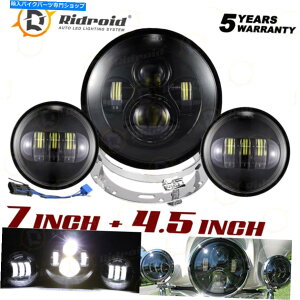Headlight 7C`LEDwbhCg + 4.5 "tHOCg +O}Egn[[c[OI[goC 7inch LED Headlight + 4.5" Fog Lights + Ring Mount For Harley Touring Motorcycle