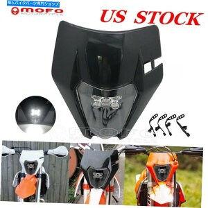 Headlight SXF XCW XC SX EXC250 300 350 450 530wbhv}XNp̃_[goCNLEDwbhCg Dirt Bike LED Headlight For SXF XCW XC SX EXC 250 300 350 450 530 Head Lamp Mask