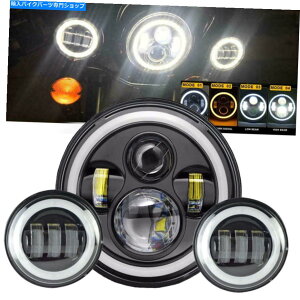 Headlight 7 "�n���[LED�w�b�h���C�gHI/LO + 4.5" DRL�p�b�V���O�����v�n�[���[�f�r�b�h�\���c�[�����O 7" Halo LED Headlight Hi/lo + 4.5" DRL Passing Lamp For Harley Davidson Touring