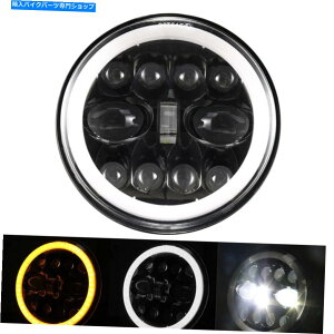 Headlight 7C`LEDtgwbhCgHI/[r[^[MwbhvI[goCjo[T 7 inch Led Front Headlight Hi/Low Beam Turn Signal Headlamp Motorcycle Universal