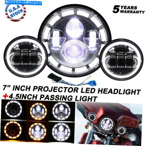 Headlight Chrome 7inch�I�[�g�o�CLED�w�b�h���C�g + 4.5�g ShadowVXLSaber 110�̃t�H�O���C�g Chrome 7inch Motorcycle LED Headlight + 4.5�g Fog Light For Shadow VXL Sabre 110�y���s�A���i�z