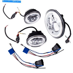 Headlight 7 "LEDԂ̃jOCgvWFN^[wbhCg + 4.5gpXCgVo[ 7" LED Daytime Running Light Projector Headlight + 4.5g Passing Lights Silver