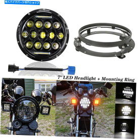 Headlight 7 "インチLEDヘッドライトHI-LOビーム＆マウントリングブラケットハーレーツアーソフトアイル 7" inch LED Headlight Hi-Lo Beam& Mount Ring Bracket For Harley Touring Softail