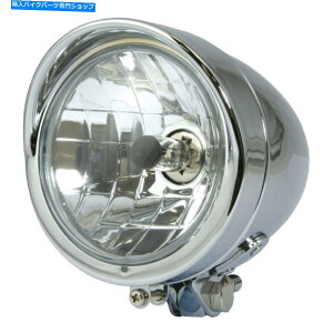 Headlight ]Ԃ̃I[goCoCNeی`̃nCN{g}EgwbhCg Bikeit Motorcycle Motorbike Bullet Shaped High Chrome Bottom Mount Headlight