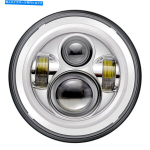 Headlight 7 ���[�^�[�T�C�N���N�����v���W�F�N�^�[�n�����C�J�[�n�C�hLED�d���w�b�h���C�g�n�[���[ 7 MOTORCYCLE CHROME PROJECTOR HALOMAKER HID LED LIGHT BULB HEADLIGHT For Harley�y���s�A���i�z
