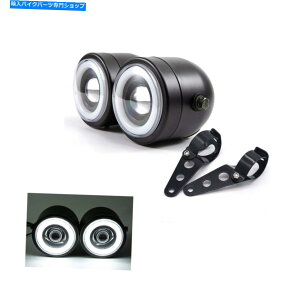 Headlight I[goC̃wbhCgAʂ̃uPbgtjo[TcCtgwbhv... Motorcycle Headlight, Universal Twin Front Head Lamp with Bracket For Street ...