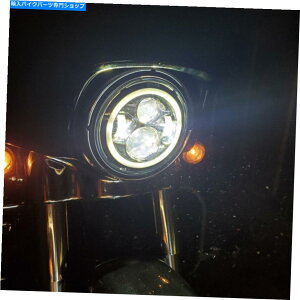 Headlight 7 "LEDvWFN^[ubNwbhCgDRLn[[Xg[gOCh[hLO\tgAC 7" LED Projector Black Headlight DRL for Harley Street Glide Road King Softail