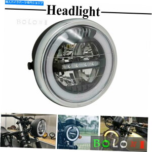 Headlight �I�[�g�o�CLED�w�b�h���C�g�n�[���[�J�t�F���[�T�[�̃{�o�[�̂��߂̃��j�o�[�T�����E���h�w�b�h���C�g Motorcycle LED Headlight Universal Round Head Light for Harley Cafe Racer Bobber�y���s�A���i�z