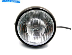 Headlight �o�C�N�w�b�h���C�g12V H4 55W�J�t�F���[�T�[�v���W�F�N�g-6 3/4 �}�b�g�u���b�N Motorbike Headlight 12V H4 55W Cafe Racer Project - 6 3/4 Matt Black�y���s�A���i�z