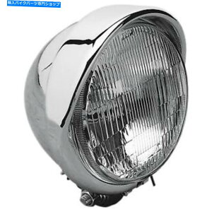 Headlight ドラッグスペシャリティDS-280095クロム5-3/4 "ボトムマウントヘッドライトwビルトインバイザー Drag Specialties DS-280095 Chrome 5-3/4" Bottom Mount Headlight w Built-In Visor