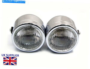 Headlight �X�Y�L�J�t�F���[�T�[�g���b�N�J�X�^���v���W�F�N�gChrome 35W���g���̃w�b�h���C�g - �y�A Headlights for Suzuki Cafe Racer Trike Custom Project Chrome 35W Retro - PAIR�y���s�A���i�z