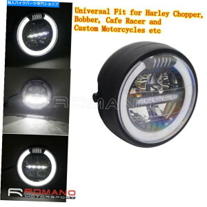 Headlight �I�[�g�o�C�v���W�F�N�^�[�z���C�gDRL E8�w�b�h���C�gLED�n�[���[�`���b�p�[�J�t�F���[�T�[ Motorcycle Projector White DRL E8 LED Headlights For Harley Chopper Cafe Racer�y���s�A���i�z